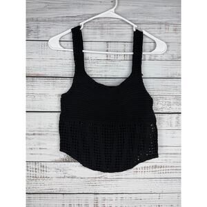 Rebellion Again Black Crochet Tank Top Coastal Goth Whimsigoth XS Festival Boho